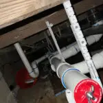 Top view of a crawl space sewer line installation completed by Serrano's Plumbing Services