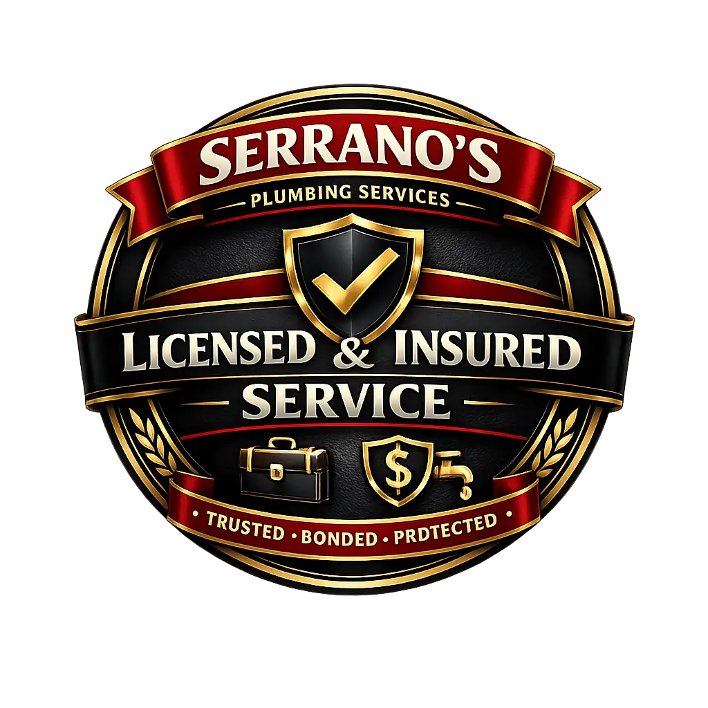 Licensed and insured plumbing service badge