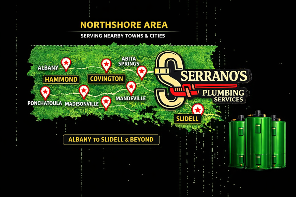 North Shore water heater service area graphic
