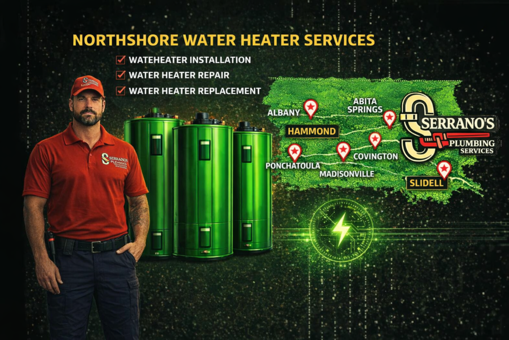 North Shore area plumbing service map graphic